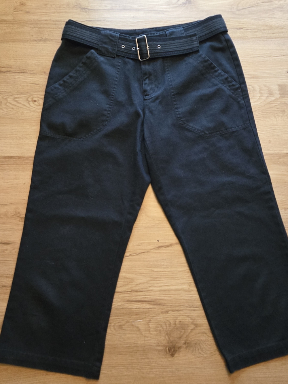 Cropped Michaela Women's Black Casual Belted  Pants Sz 8 30x22